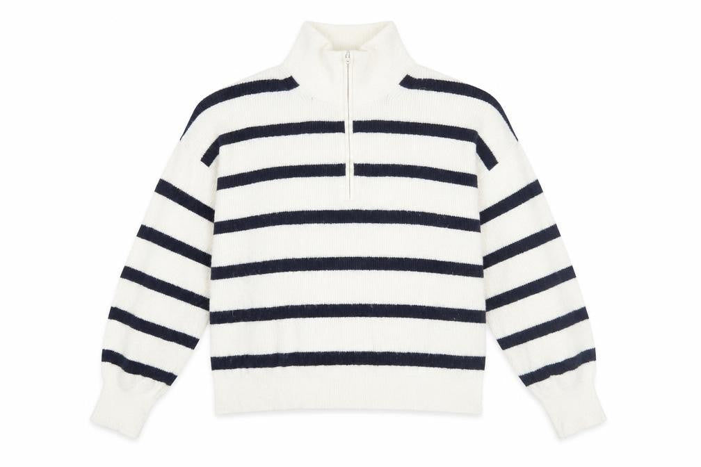 Front view of French Connection Women's L Multicolour Striped jumper