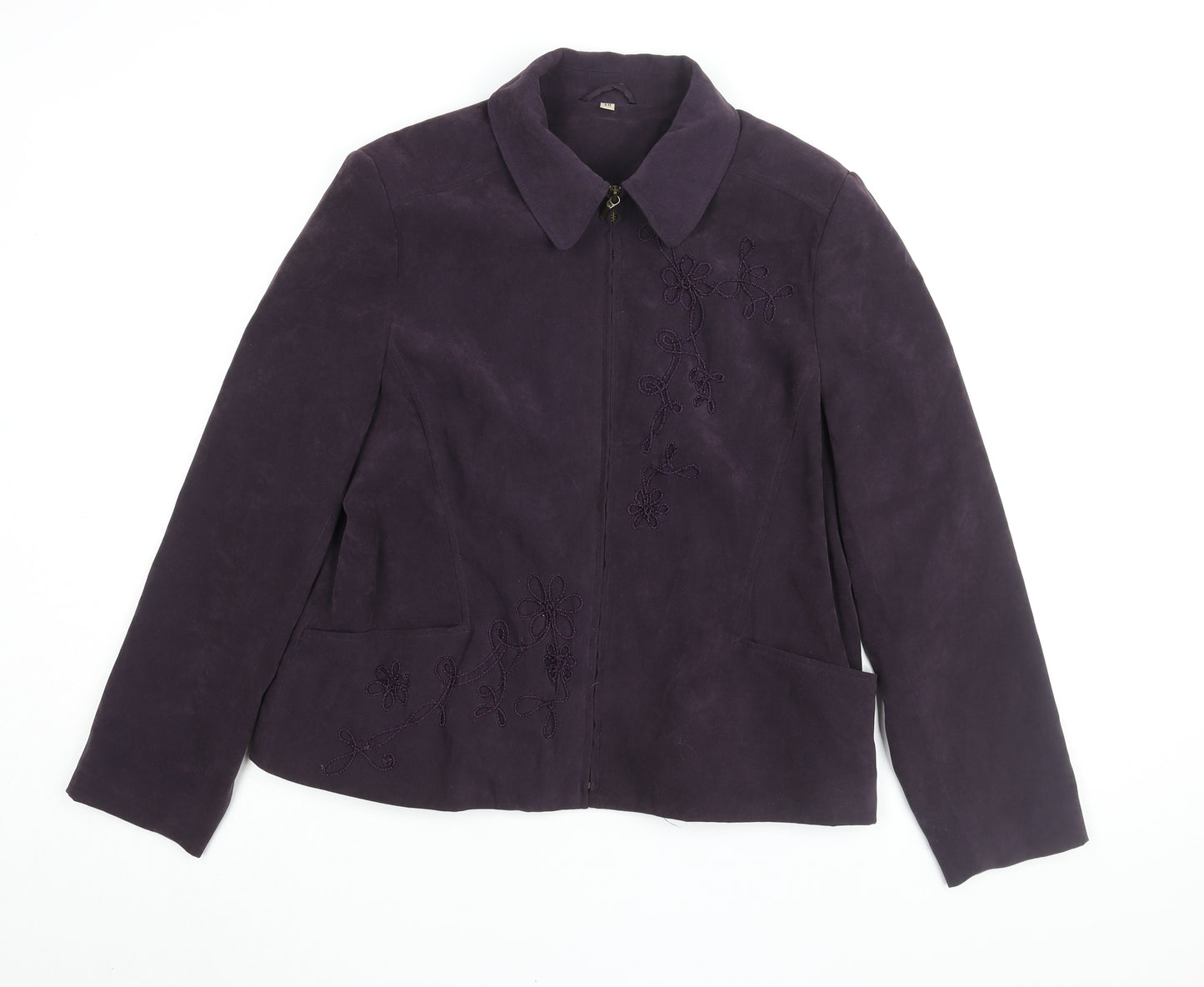 Style by EWM Purple Embroidered Women's Jacket Size 16