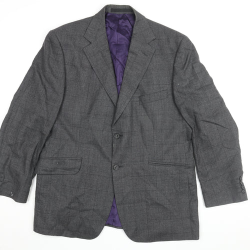 Marks and Spencer Men's Grey Check Blazer Size 42