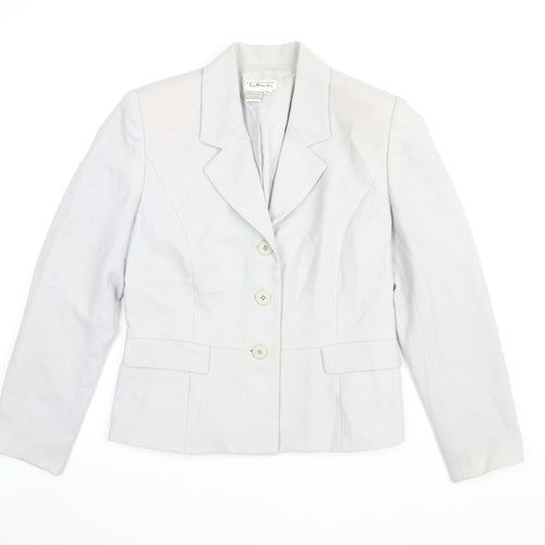 Talbots Women's Grey Wool Blazer, Size 14, Classic Fit