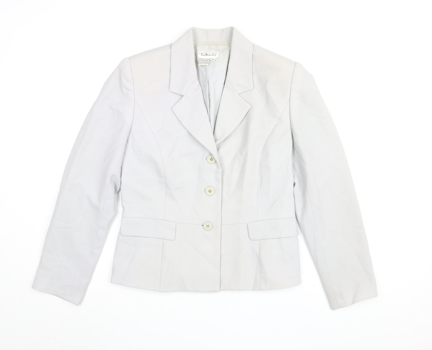 Talbots Women's Grey Wool Blazer, Size 14, Classic Fit