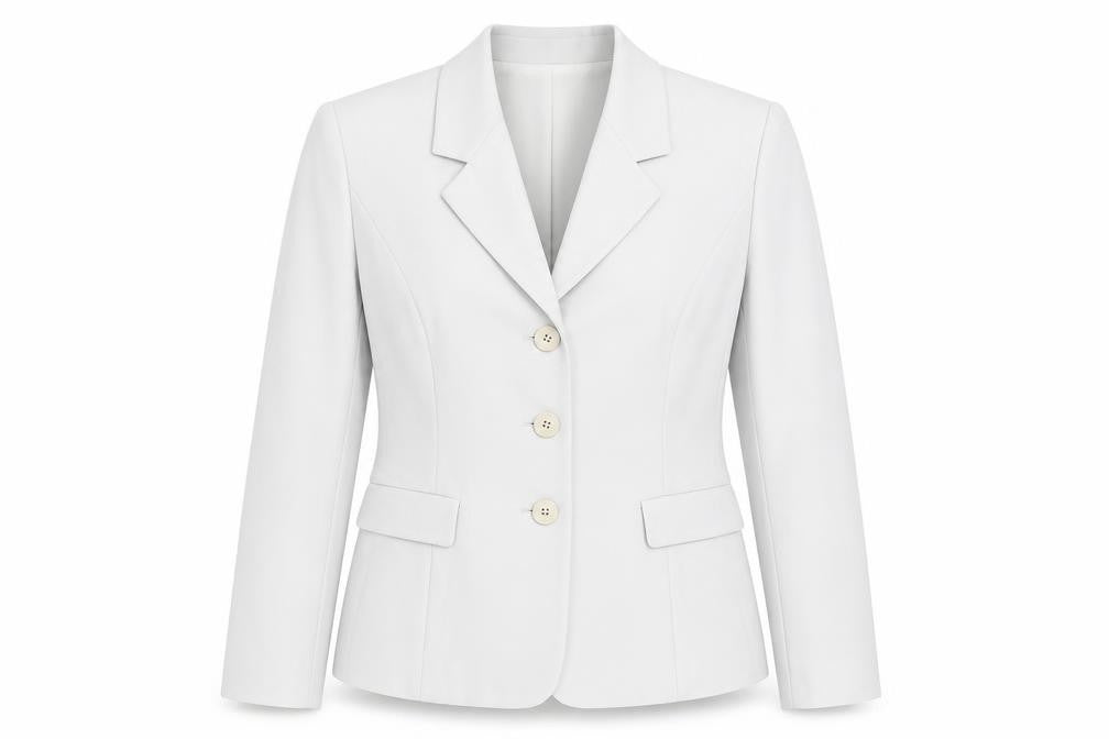 Front view of Talbots Women's Grey Wool Blazer, size 14, Classic Fit