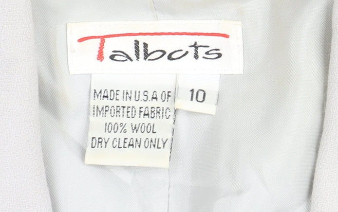 Talbots Women's Grey Wool Blazer, Size 14, Classic Fit