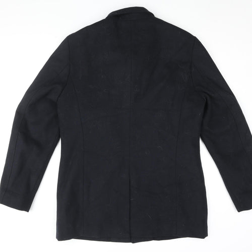 Marks and Spencer Men's Navy Overcoat M Wool Blend