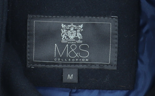 Marks and Spencer Men's Navy Overcoat M Wool Blend