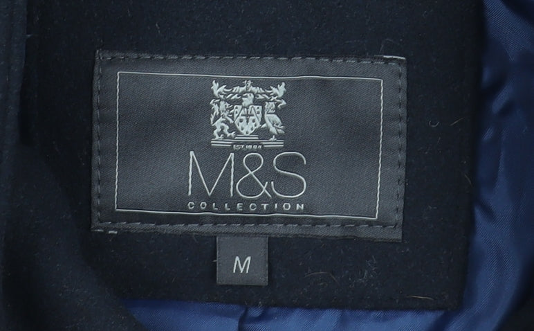 Marks and Spencer Men's Navy Overcoat M Wool Blend
