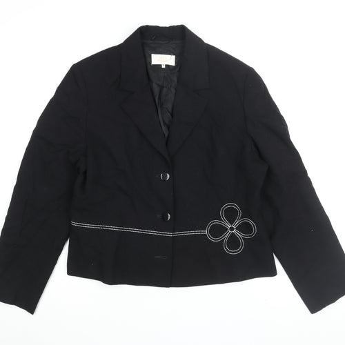 Max Pierre Women's Black Wool Blazer Size 16
