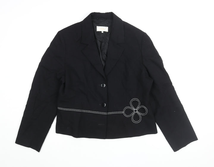Max Pierre Women's Black Wool Blazer Size 16