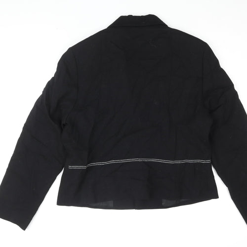 Max Pierre Women's Black Wool Blazer Size 16