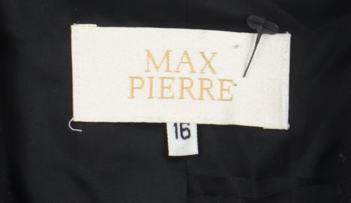 Max Pierre Women's Black Wool Blazer Size 16