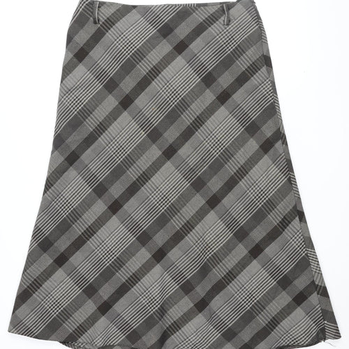 Klass Collection Women's Grey Plaid A-Line Skirt Size 16