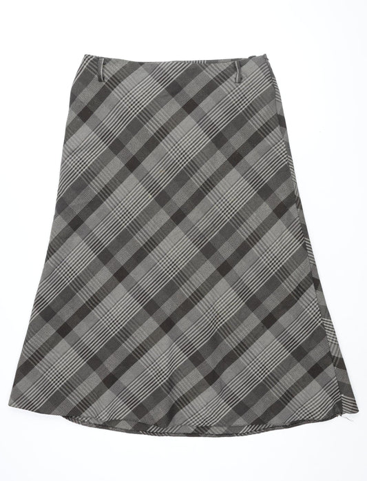 Klass Collection Women's Grey Plaid A-Line Skirt Size 16