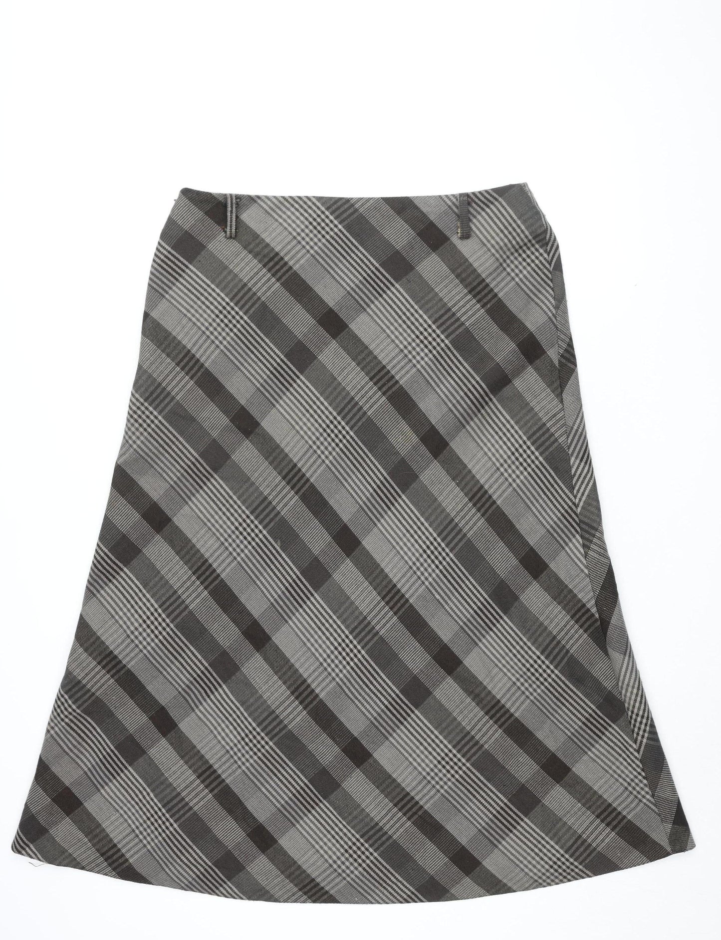 Klass Collection Women's Grey Plaid A-Line Skirt Size 16