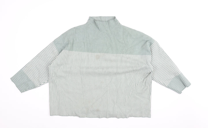 Rachel Zoe Women's Green Striped Pullover Jumper Size 26