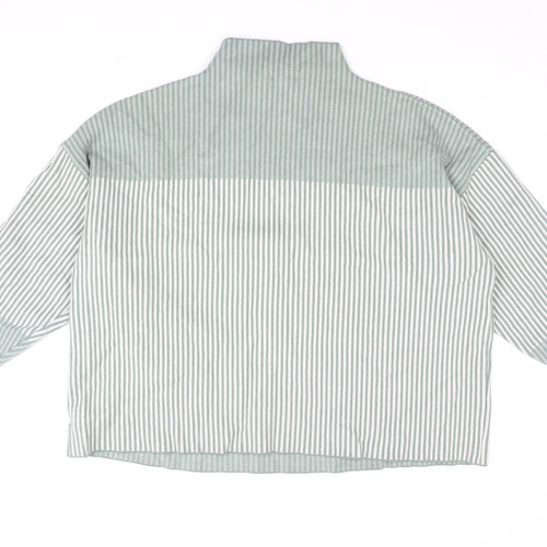 Rachel Zoe Women's Green Striped Pullover Jumper Size 26