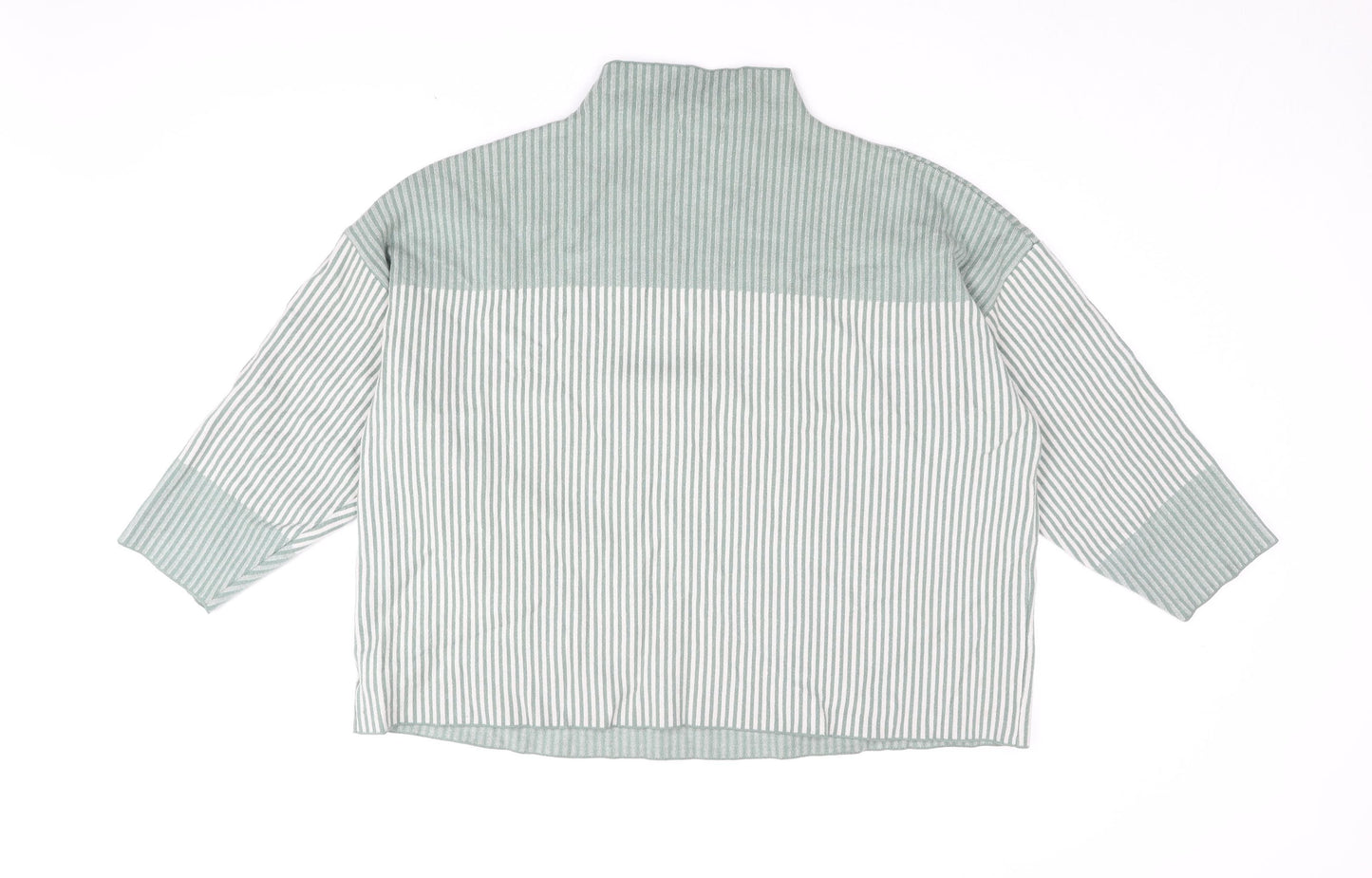 Rachel Zoe Women's Green Striped Pullover Jumper Size 26