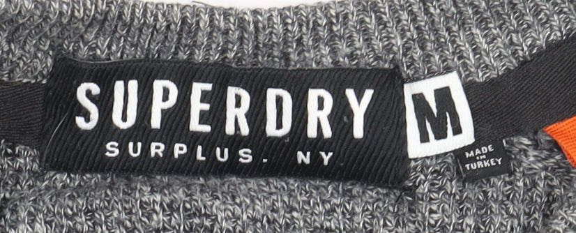 Superdry Men's Grey Pullover Tight-Knit Jumper Size M