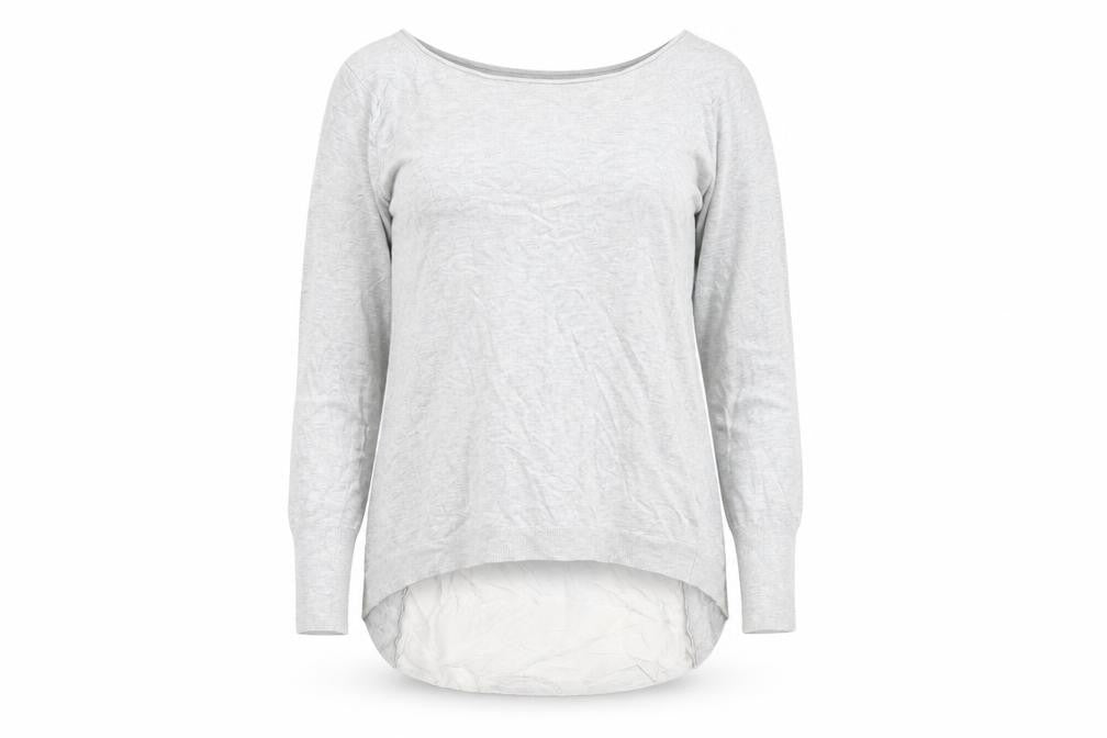 Front view of Mint Velvet Grey Women's Tunic Blouse, size 12