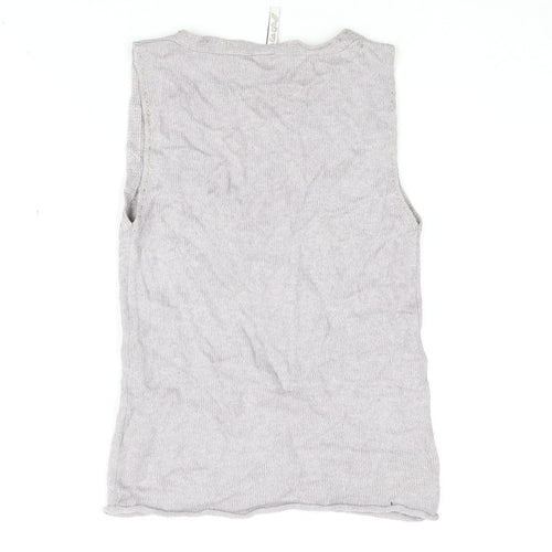 White Stuff Women's Grey Knit Tank Size 8 V-Neck