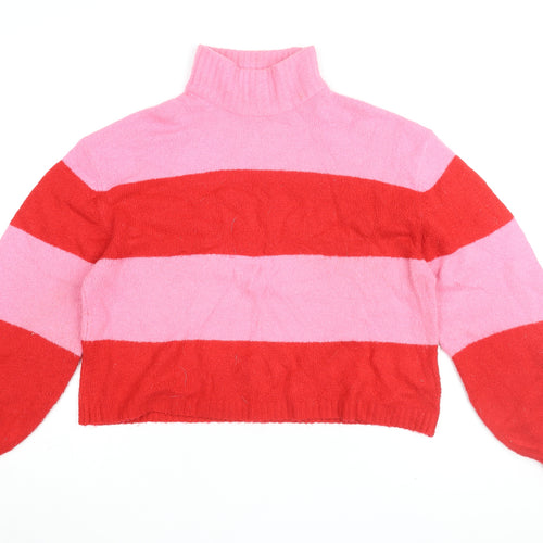Brave Soul Women's Multicolour Striped Pullover Jumper, M
