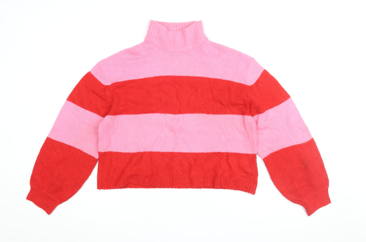 Brave Soul Women's Multicolour Striped Pullover Jumper, M