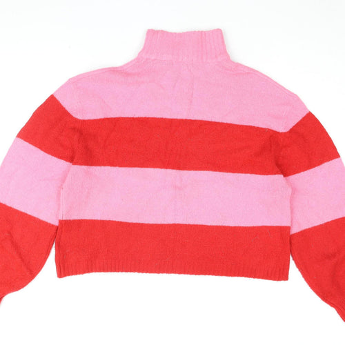 Brave Soul Women's Multicolour Striped Pullover Jumper, M