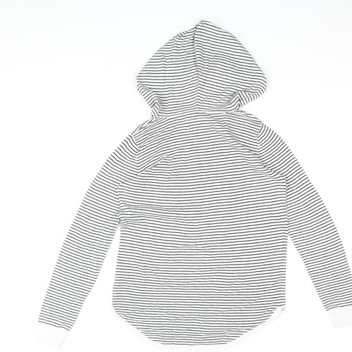 Joules Girls Striped Hoodie, White/Black, 11-12 Years, Pullover