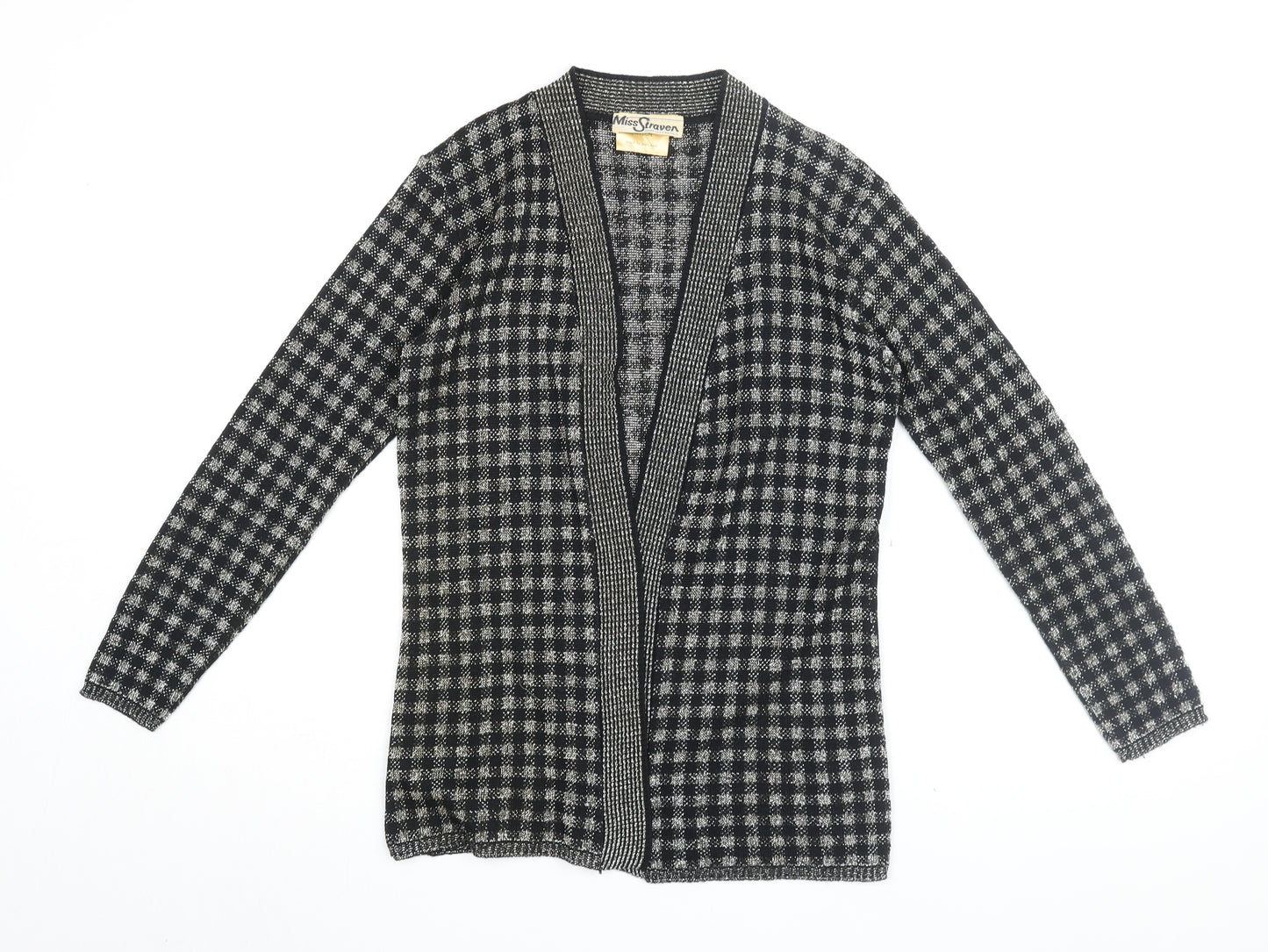 Miss Straven Women's Black Check Cardigan Size 18