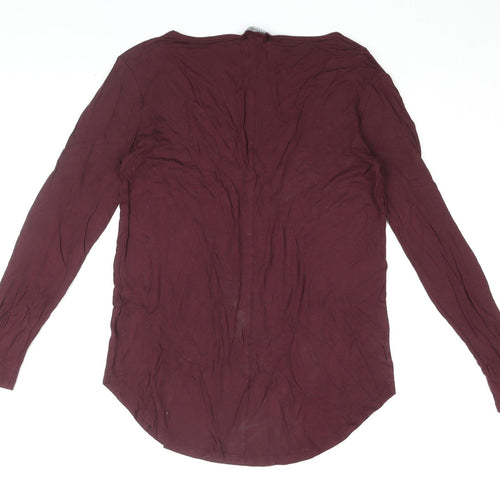 GAP Women's Blouse XS Burgundy Jersey V-Neck Casual