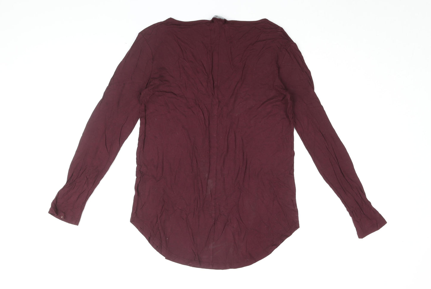 GAP Women's Blouse XS Burgundy Jersey V-Neck Casual