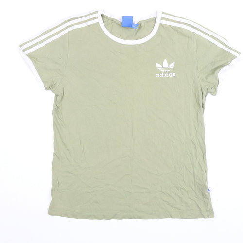 Adidas Women's Green Jersey T-Shirt, Size 6, Casual
