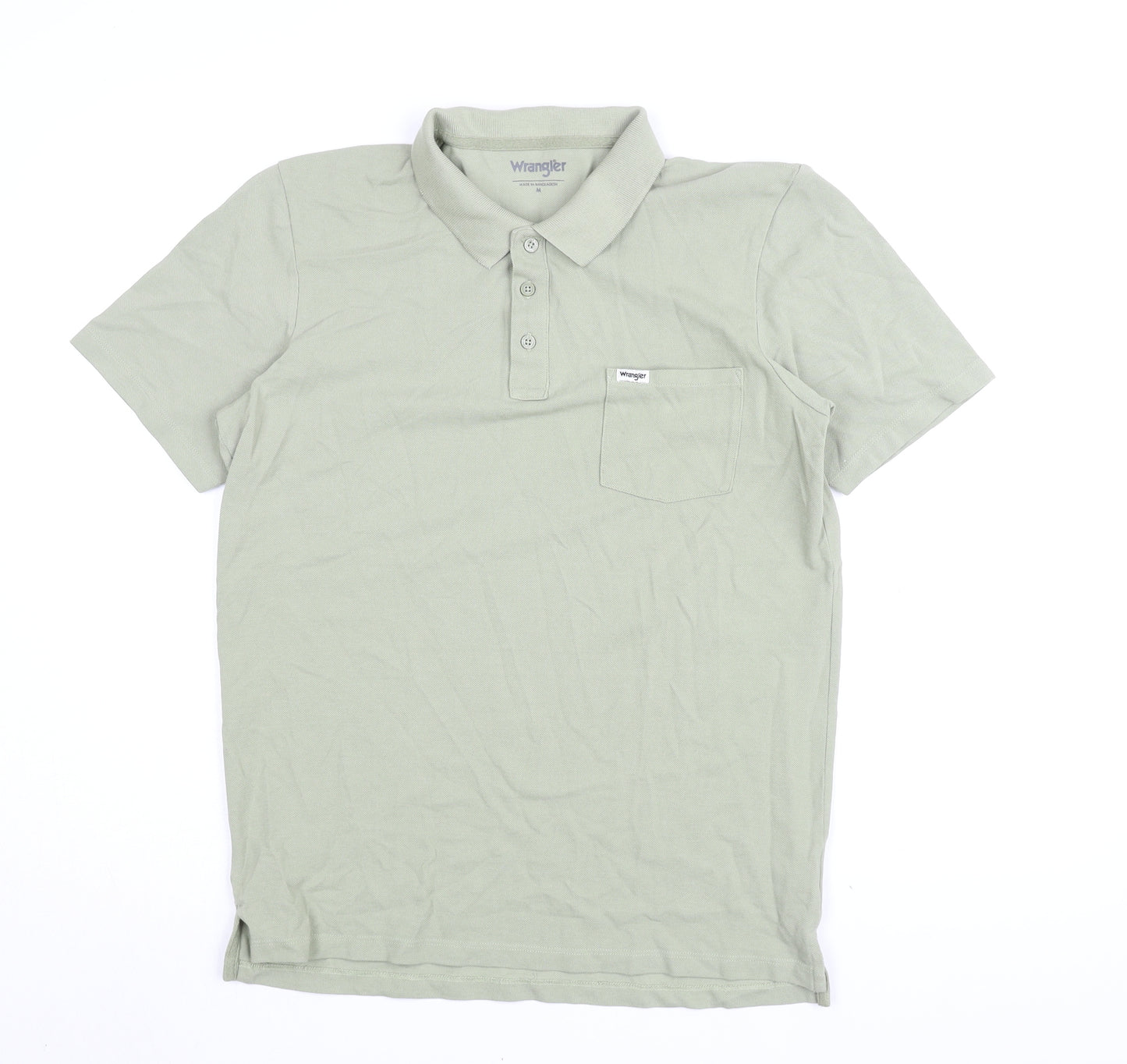 Wrangler Men's Green Polo Shirt - Medium, Casual Style