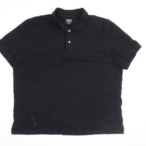 Lands' End Men's Black Polo Shirt XL Classic Fit