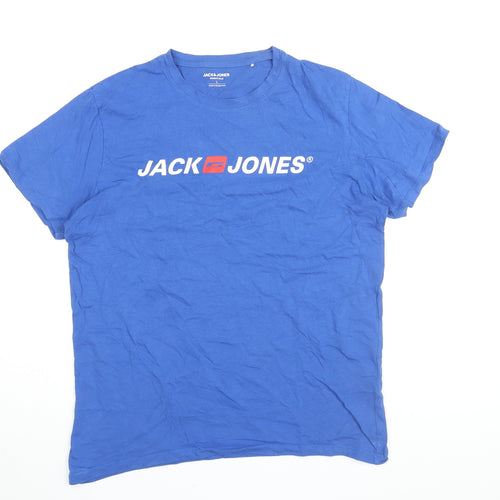 Jack & Jones Men's Blue Crew Neck T-Shirt L