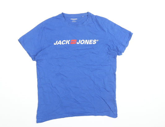 Jack & Jones Men's Blue Crew Neck T-Shirt L