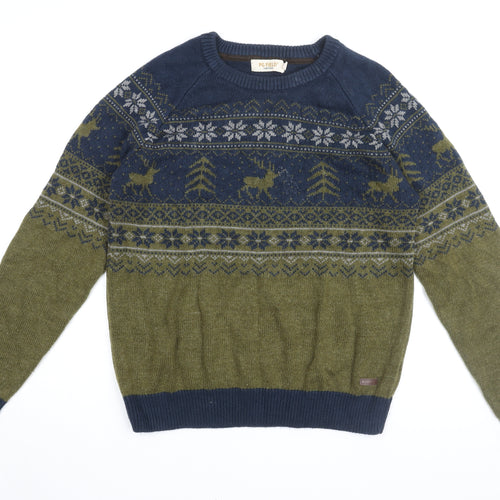 PG Field Men's Multicoloured Christmas Jumper, Size M, Acrylic