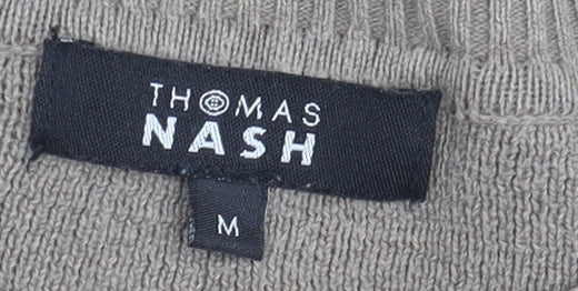 Thomas Nash Men's Beige Striped Pullover Jumper M