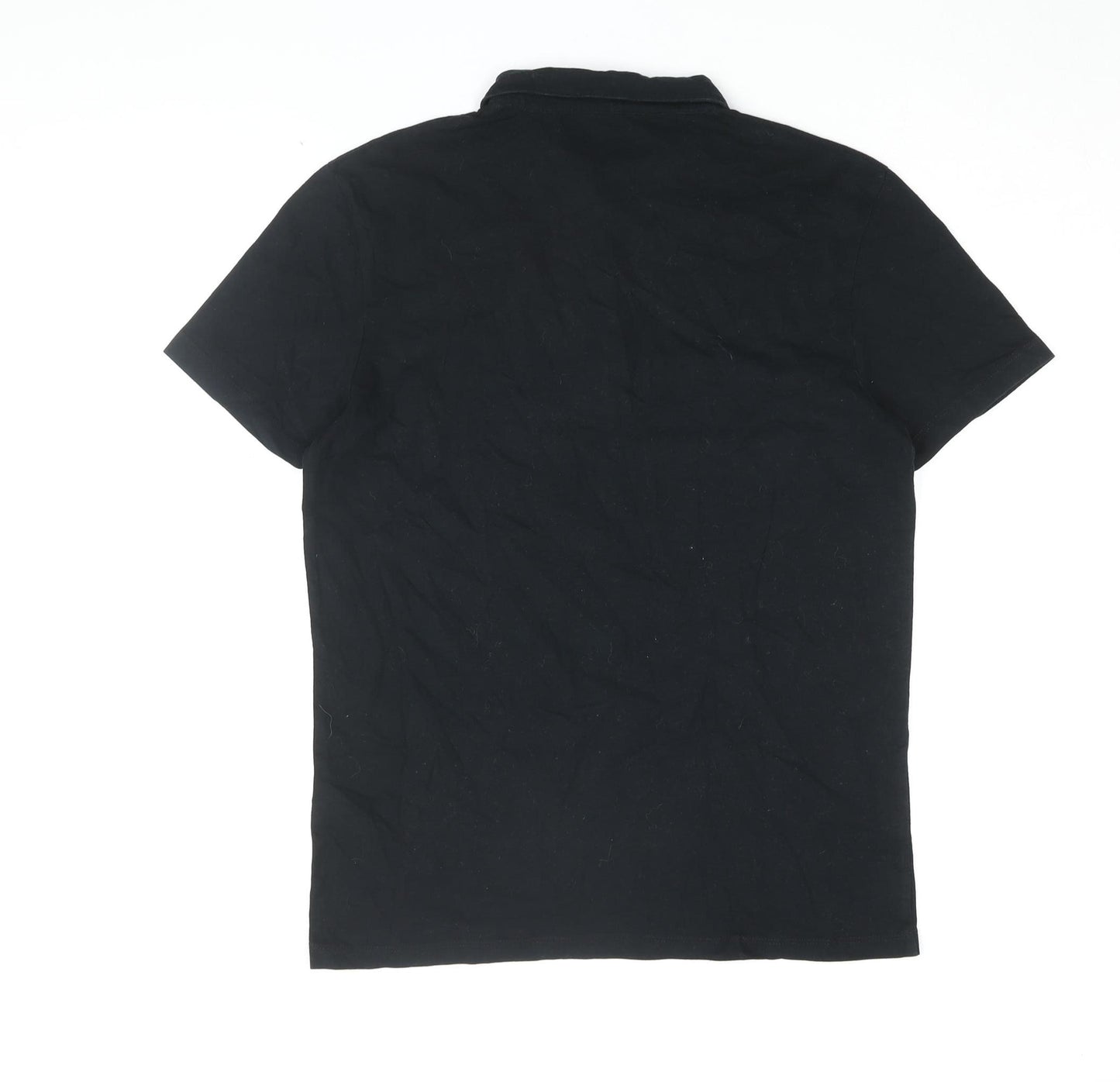 AllSaints Men's Black Slim Fit Polo Shirt, Size S