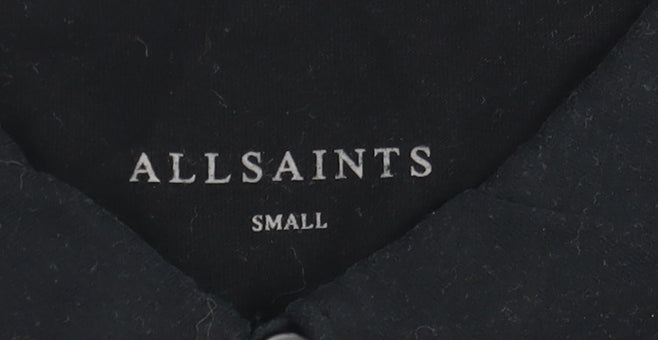 AllSaints Men's Black Slim Fit Polo Shirt, Size S