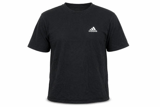 Front view of Adidas Men's Black Crew Neck T-Shirt Medium