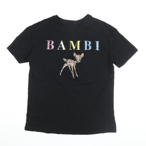 Disney Women’s Black Bambi T-Shirt, Size S