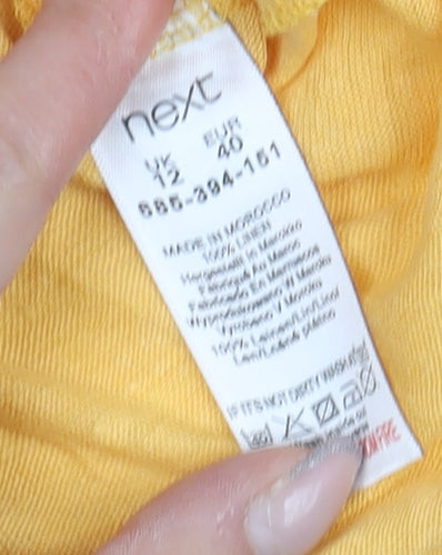 Next Women's Yellow Linen T-Shirt Size 12 Casual Summer