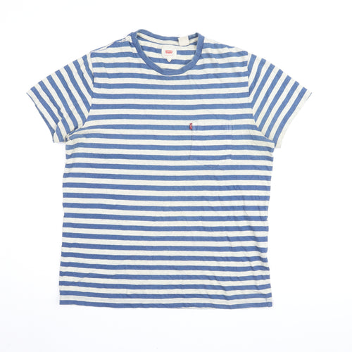 Levi's Men's Blue Striped T-Shirt M Crew Neck