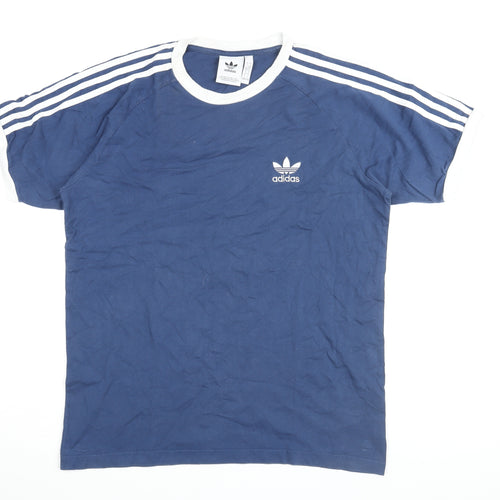 Adidas Men's Blue L Crew Neck Short Sleeve T-Shirt