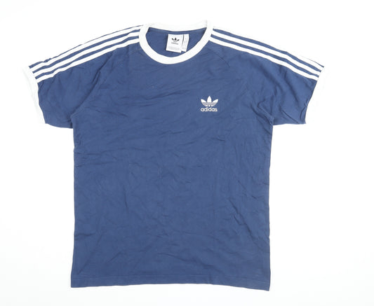 Adidas Men's Blue L Crew Neck Short Sleeve T-Shirt