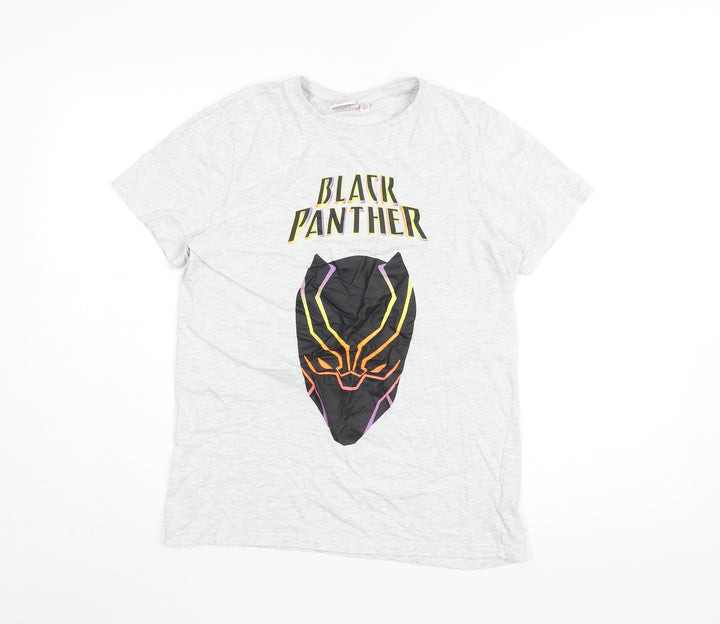 Marvel Unisex Kids Grey Black Panther T-Shirt 13-14 Years