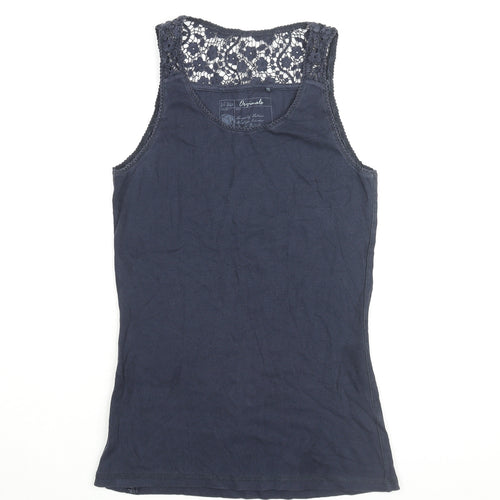 Fat Face Women's Blue Crochet Lace Tank Top Size 14