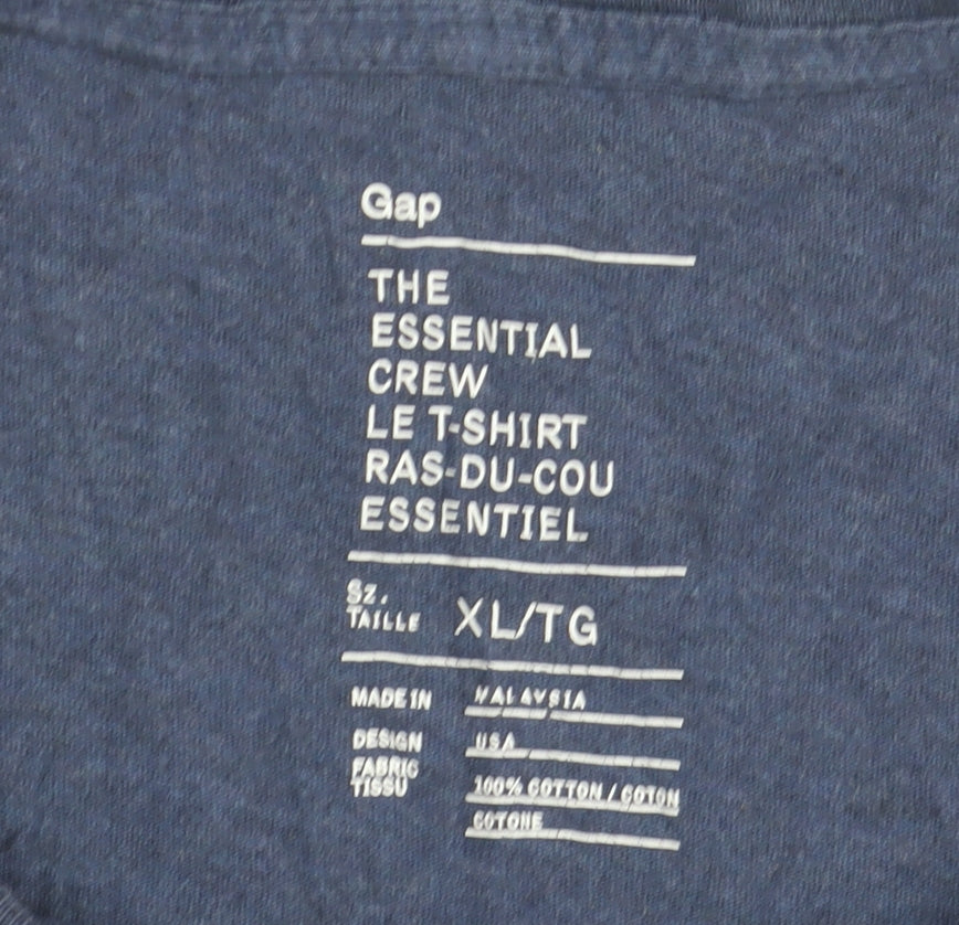 Gap Men's Blue Cotton Crew Neck T-Shirt Size XL