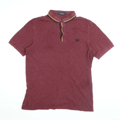 Fred Perry Men's Red Polo Shirt L Short Sleeve Cotton