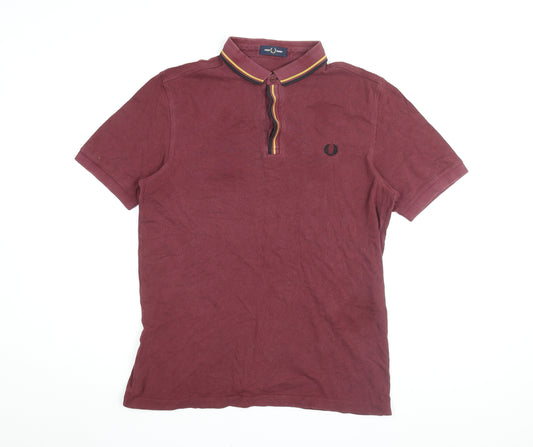 Fred Perry Men's Red Polo Shirt L Short Sleeve Cotton